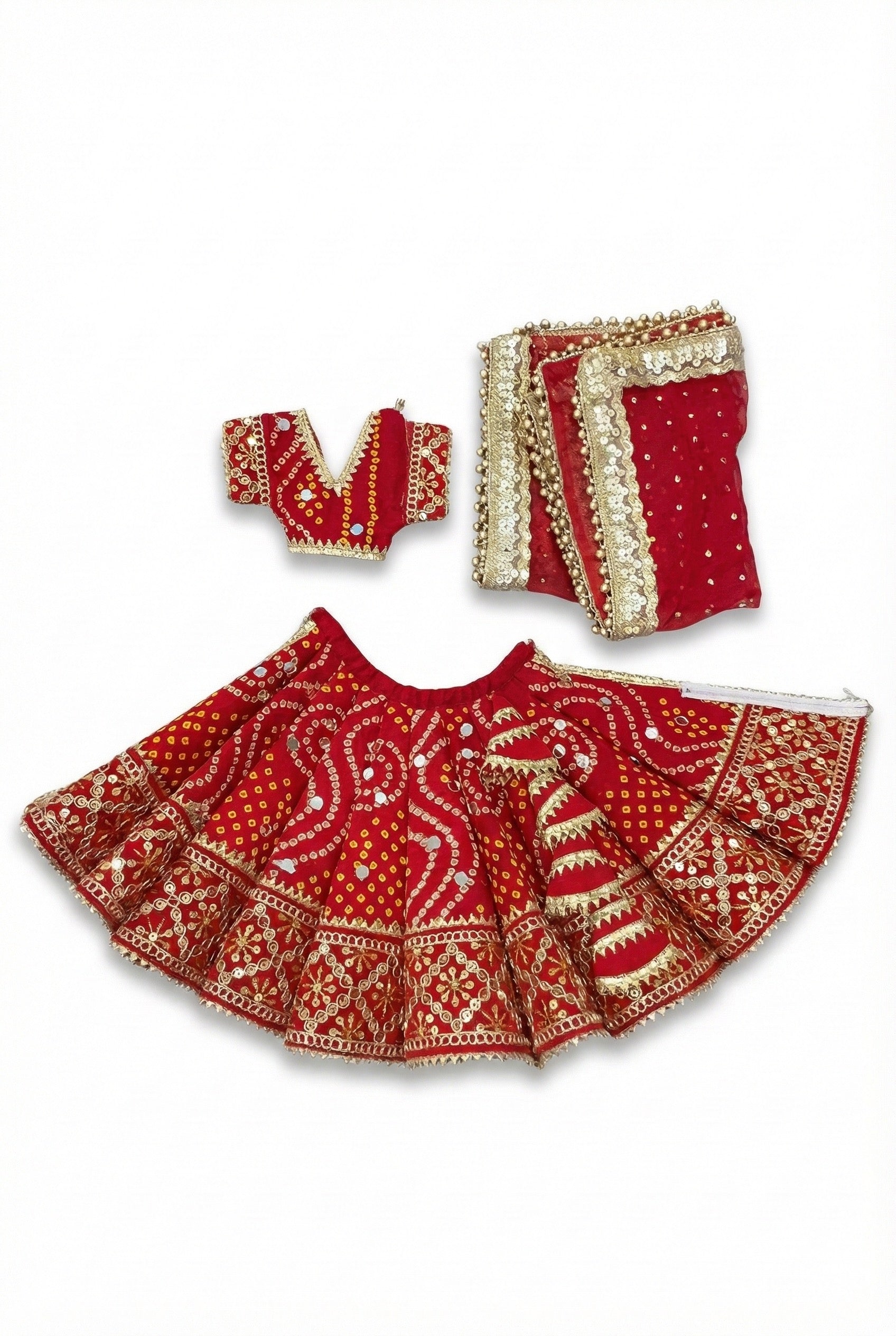 Shahi Lal Bandhani Poshak