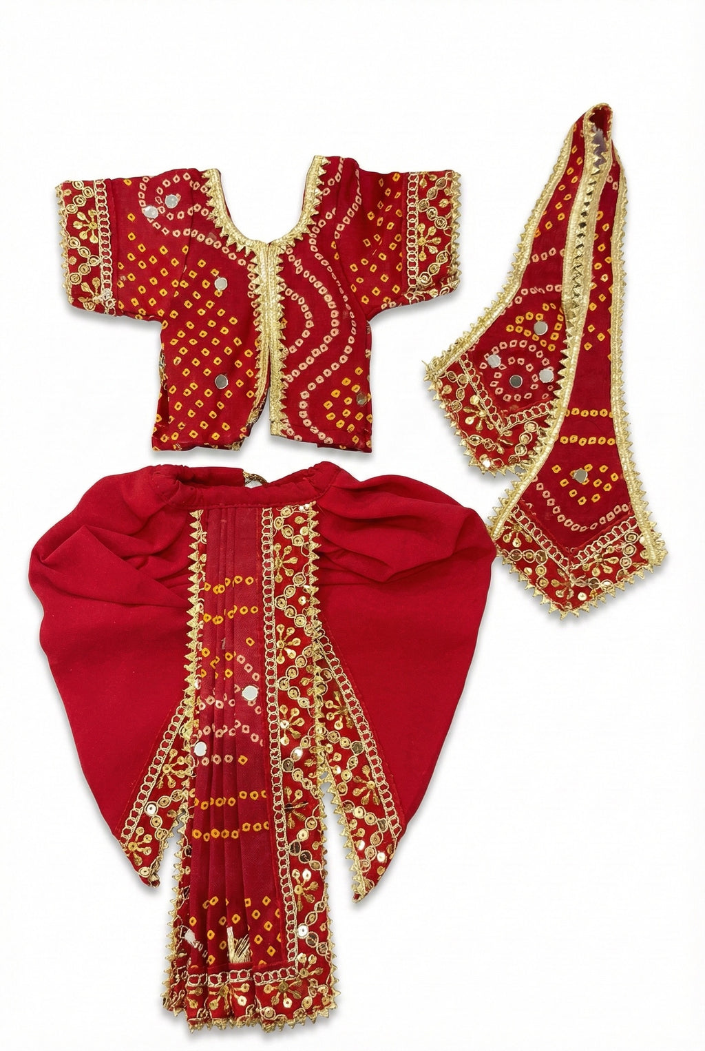 Shahi Lal Bandhani Poshak