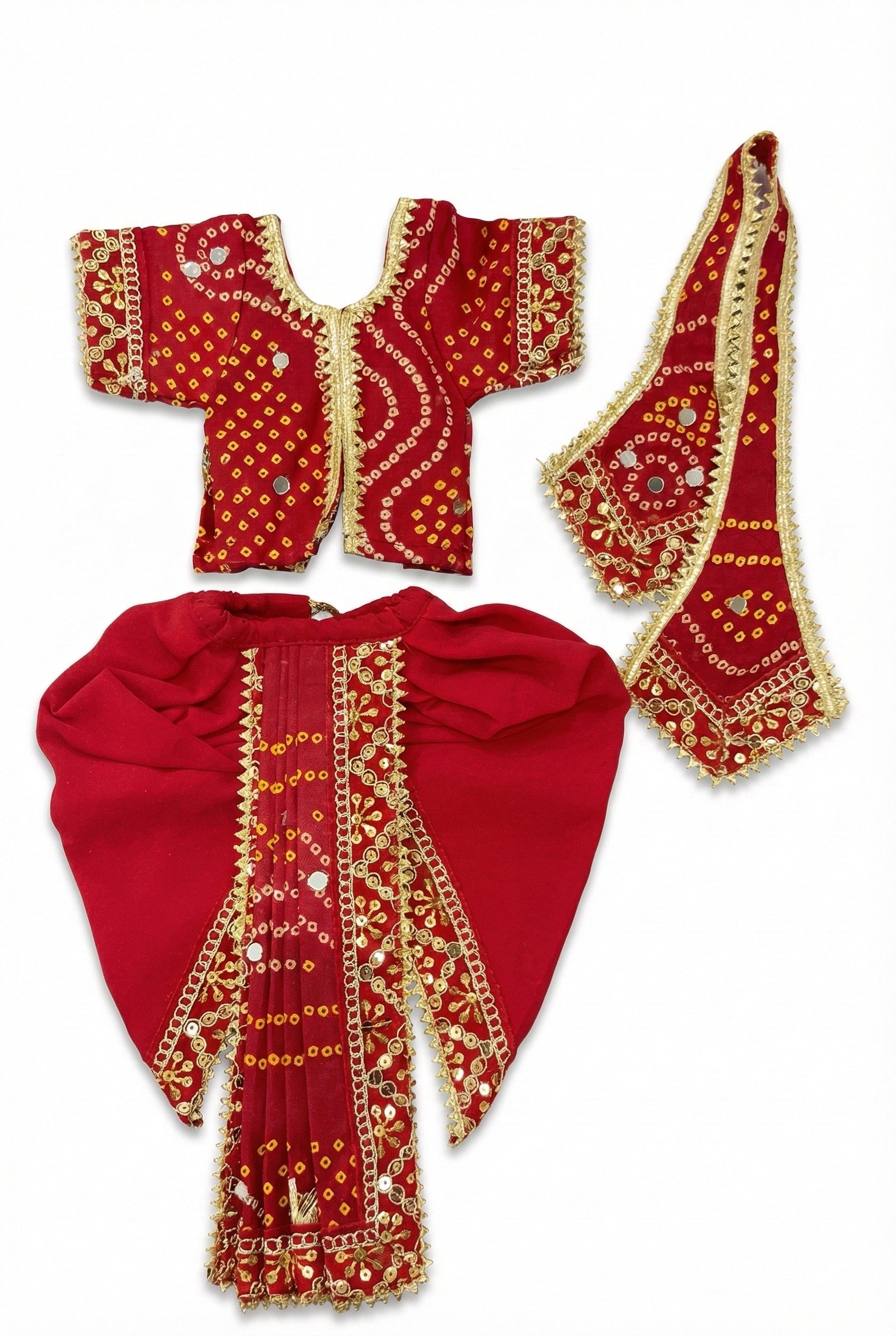 Shahi Lal Bandhani Poshak